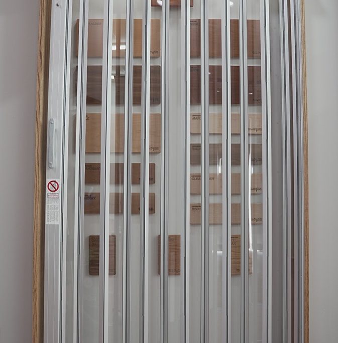 Acrylic Gate showing Inclinator Wood Cab samples
