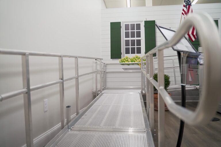 American Access Open Mesh Aluminum Ramp – showing the open mesh sections with rails